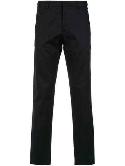 Shop Egrey Tailored Straight Leg Trousers In Blue