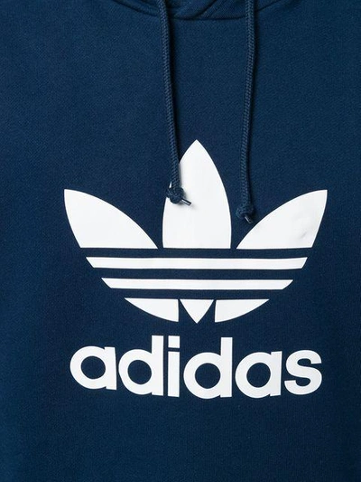 Shop Adidas Originals Adidas Designer Logo Hoodie - Blue