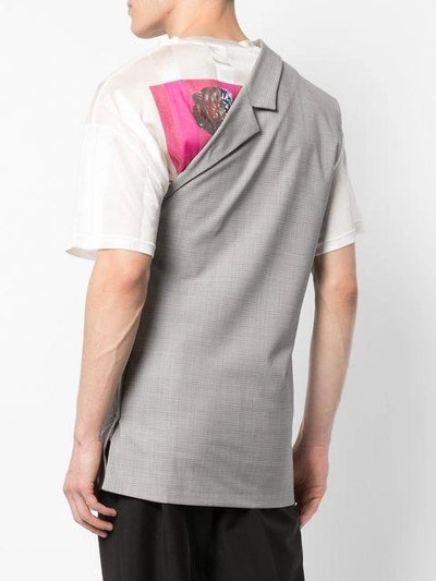 Shop Raf Simons Checked Asymmetric Blazer Vest