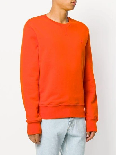 Shop Ami Alexandre Mattiussi Ami De Coeur Sweatshirt In Orange