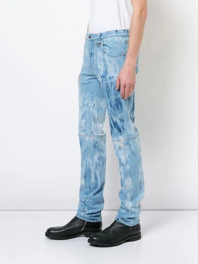 Shop Icosae Marble Panel Jeans In Blue