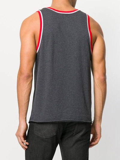 Shop Saint Laurent Patch-work Tank Top - Grey