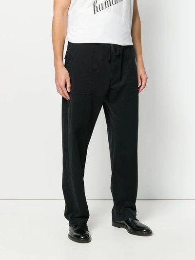 Shop Ann Demeulemeester Drawstring Trousers In Black