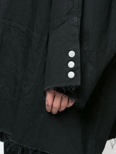 Shop Kidill Asymmetric Denim Jacket - Black