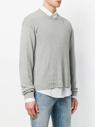 Shop Golden Goose Distressed Detail Sweater In Grey