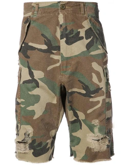 Shop R13 Camouflage Print Shorts In Brown