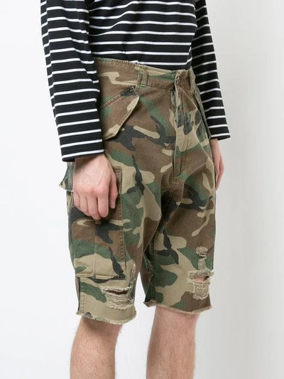 Shop R13 Camouflage Print Shorts In Brown