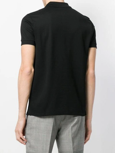Shop Lanvin Printed Polo Shirt - Black