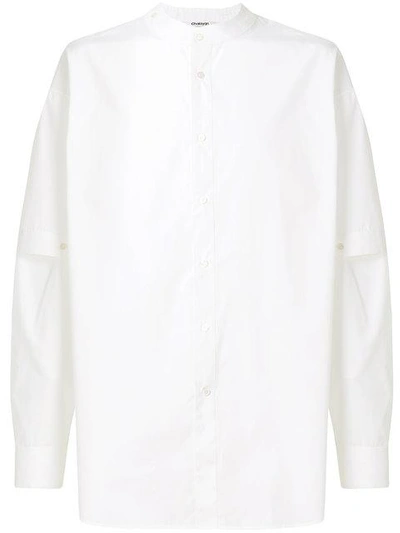 Shop Chalayan Split Sleeve Mandarin Collar Shirt In White