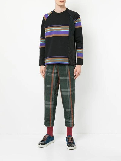 Shop Kolor Asymmetric Striped Sweatshirt