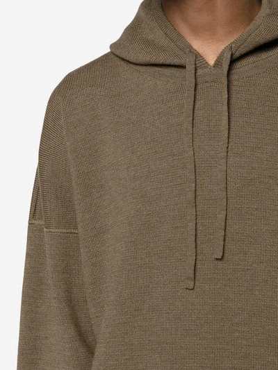 Shop Edward Crutchley Oversized Knitted Hoodie - Brown