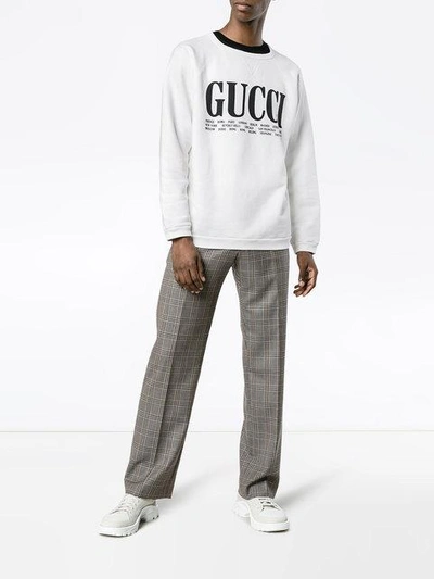 Gucci World Cities Print Cotton Sweatshirt In Off-white | ModeSens