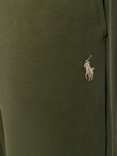 Shop Polo Ralph Lauren Logo Embroidered Track Pants In Green