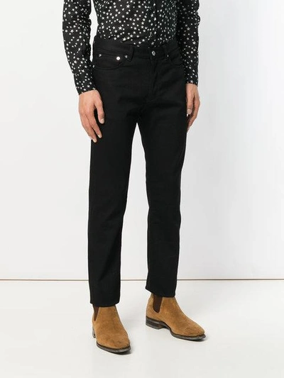 Givenchy Logo Panel Straight Leg Jeans In Black