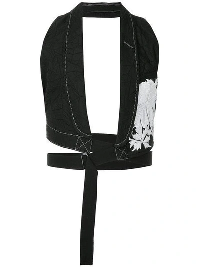 Shop Ann Demeulemeester Floral Embroidered Waistcoat