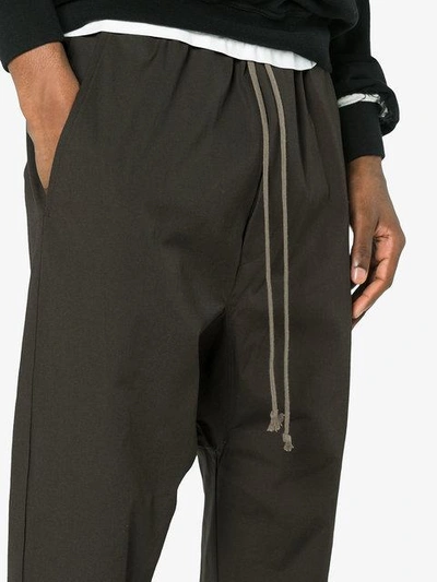 Shop Rick Owens Drawstring Cropped Trousers In Grey