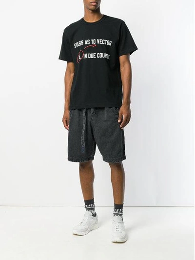 Shop Sacai Lawrence Weiner Slogan T-shirt - Black