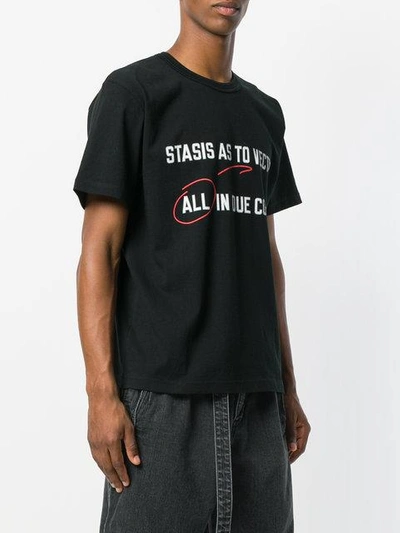 Shop Sacai Lawrence Weiner Slogan T-shirt - Black