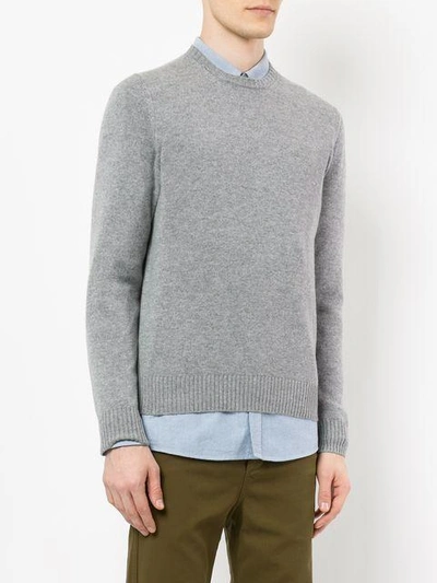 Drumohr Man Sweater Light Grey Size 42 Lambswool In Grey