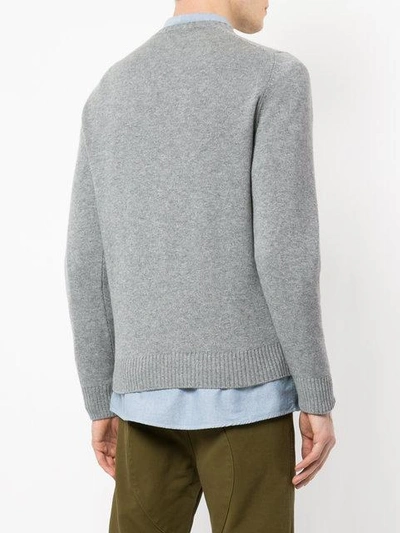 Drumohr Man Sweater Light Grey Size 42 Lambswool In Grey