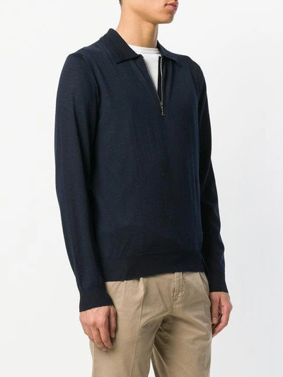 Shop Ferragamo Zipped Neck Jumper