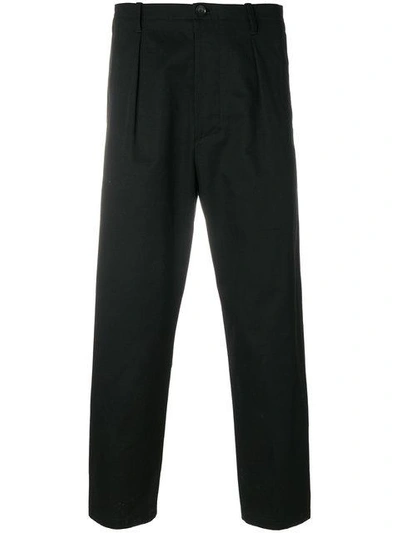 Shop Valentino Straight Leg Cropped Trousers In Black