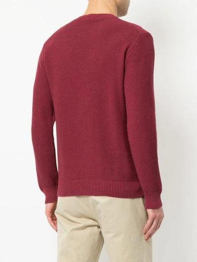 Shop Kent & Curwen Embroidered Rose Sweatshirt In Red