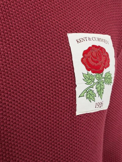 Shop Kent & Curwen Embroidered Rose Sweatshirt In Red