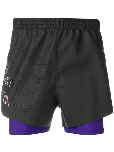 Shop Adidas By Kolor Coated Shorts In Black