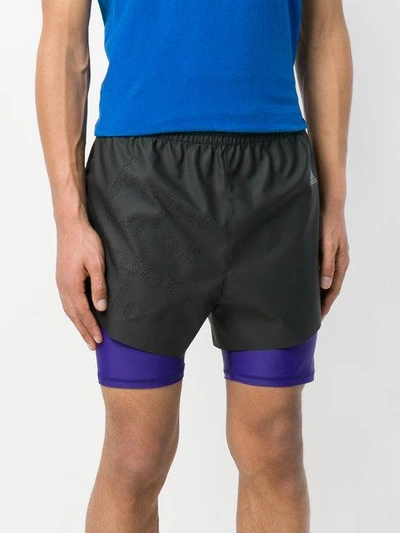 Shop Adidas By Kolor Coated Shorts In Black