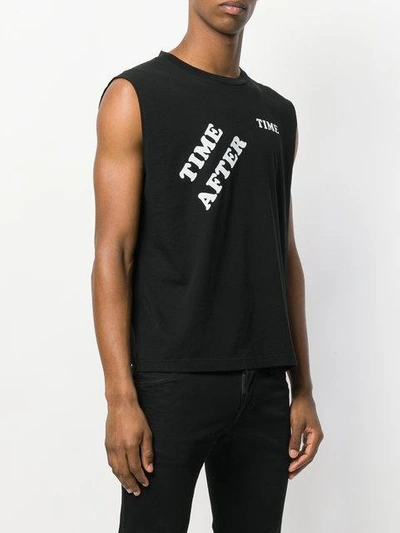 Shop Saint Laurent Time After Slogan Tank Top - Black