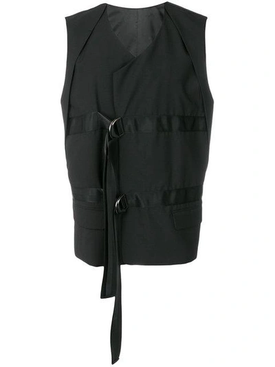 Shop D.gnak By Kang.d Sleeveless Design Jacket In Black