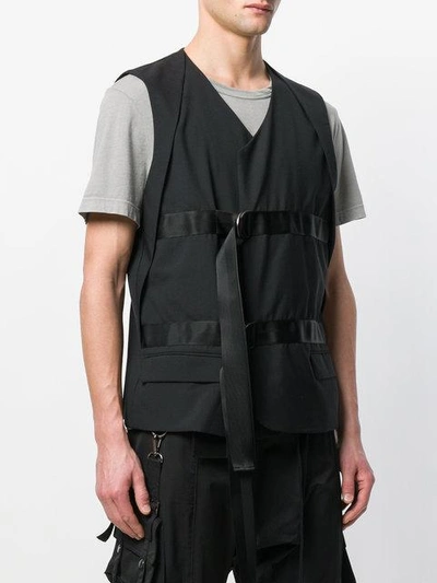 Shop D.gnak By Kang.d Sleeveless Design Jacket In Black