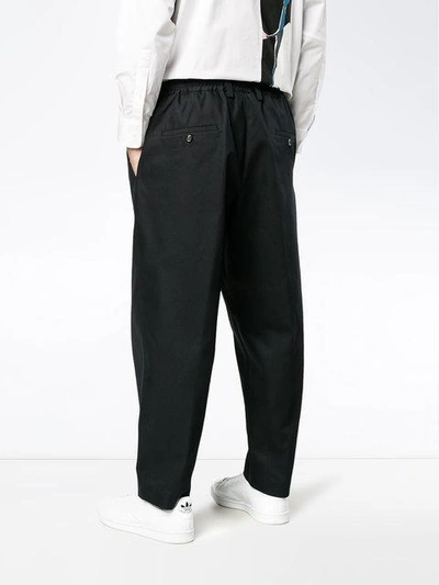 Shop Marni Cropped Relaxed Trousers - Blue