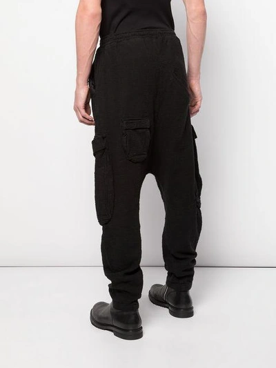 Shop Army Of Me Loose Drop Crotch Trousers In Black