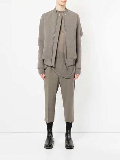 Shop Rick Owens Bomberjacke Mit Reissverschluss In Grey