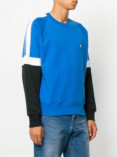 Shop Ami Alexandre Mattiussi Tricolour Sweatshirt In Blue