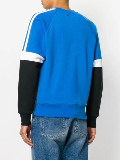 Shop Ami Alexandre Mattiussi Tricolour Sweatshirt In Blue