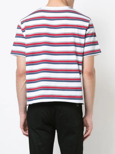 Shop Saint Laurent Striped T-shirt - White