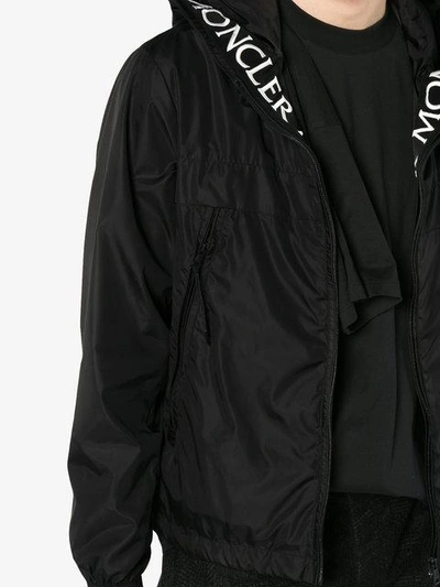 Shop Moncler Massereau Logo Hooded Jacket In Black