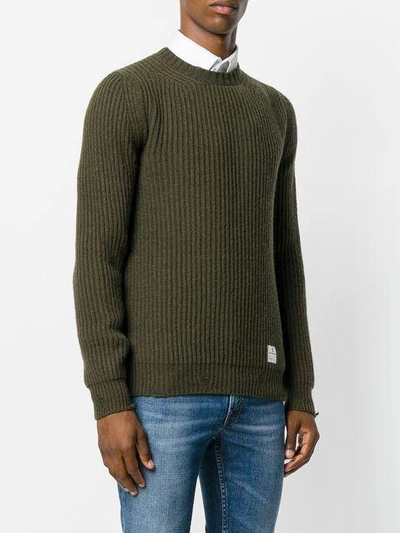 Shop Department 5 Destroyed Crew Neck Ribbed Jumper - Green