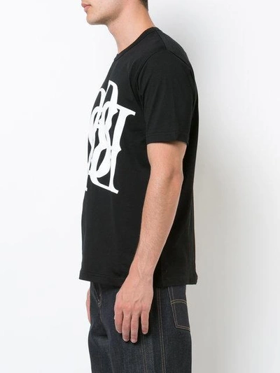 Shop Junya Watanabe Man Interlocking Letter Motif T-shirt - Black