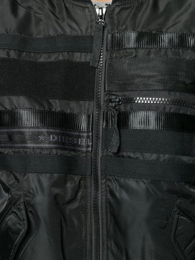 Shop Diesel Branded Bomber Jacket In Black