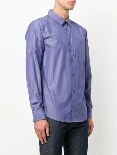 Shop Apc A.p.c. Striped Shirt - Blue