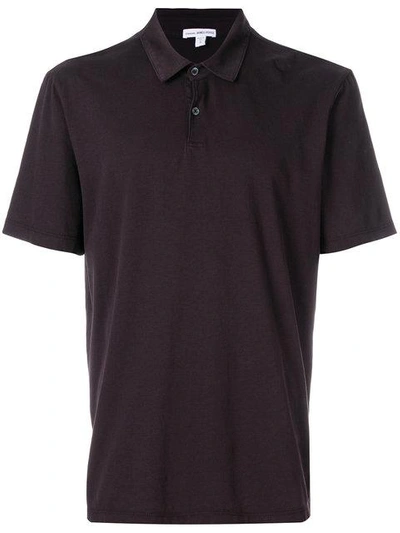 Shop James Perse Classic Polo Shirt In Black