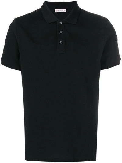 Shop Moncler Klassisches Poloshirt In Black
