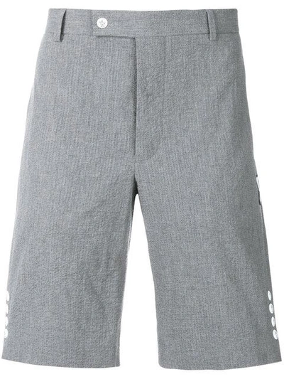 Shop Moncler Side Button Tailored Shorts - Grey