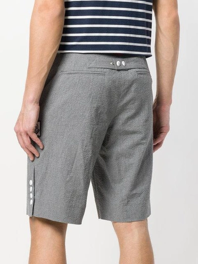 Shop Moncler Side Button Tailored Shorts - Grey