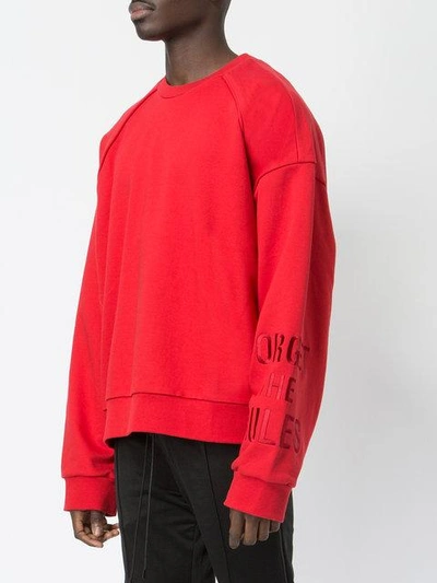 Shop Juunj Embroidered Sleeve Sweatshirt