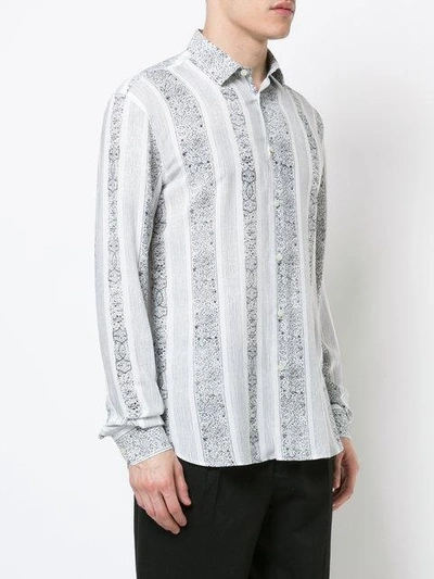 Shop Saint Laurent Yves-neck Bandana Print Shirt In White
